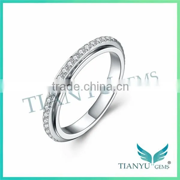 925 Sliver Finger Ring 1Carat 8 Hearts & Arrows Round Cut Moissanite Diamond Wedding Ring photo-3