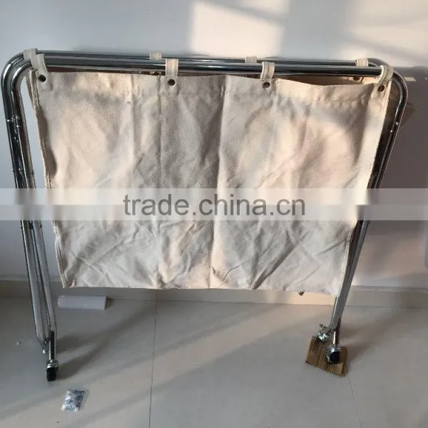Collapsible Chrome Plating Four Section Canvas Laundry Sorter photo-3