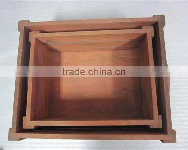 Customization Paulownia Wood Crate With Wheels and Handle photo-5