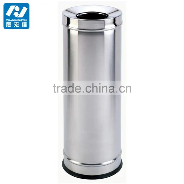 Outdoor Open Top Stainless Steel Double Compartment Litter Bin photo-4