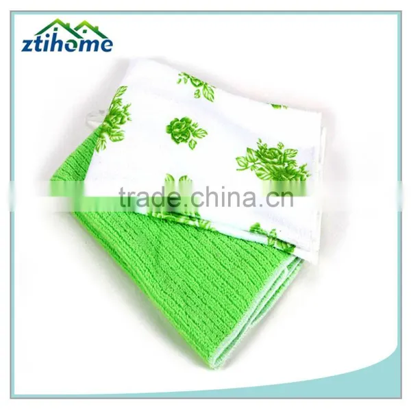 Custom Print Flower Microfiber Cloth for Easy Kithen Cleaning photo-4