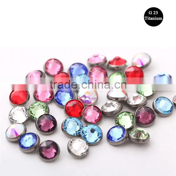 G23 Solid Titanium Dermal Piercing Body Jewelry Silver Gold Rose Gold High Quality Press Fit Diamond Jewelry photo-5