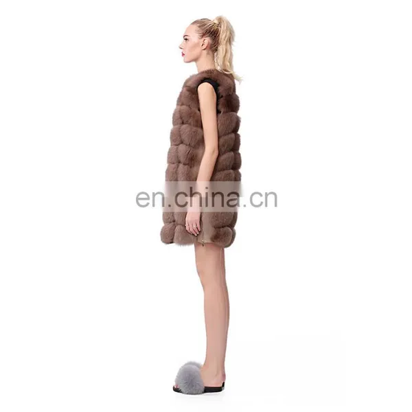 Winter New Fox Fur Vest Women Elegant Real Full Pelt Fox Fur Gilet photo-3