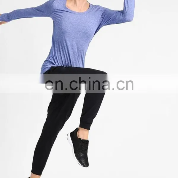 Pofessional Blank Design Women Long Sleeve Fitness Shirts Gym Custom Logo in Bulk With Thumb Cuffs photo-2