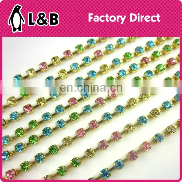 Wholesale Soldering SS12 Multi Color Rhinestone Cup Chain photo-2