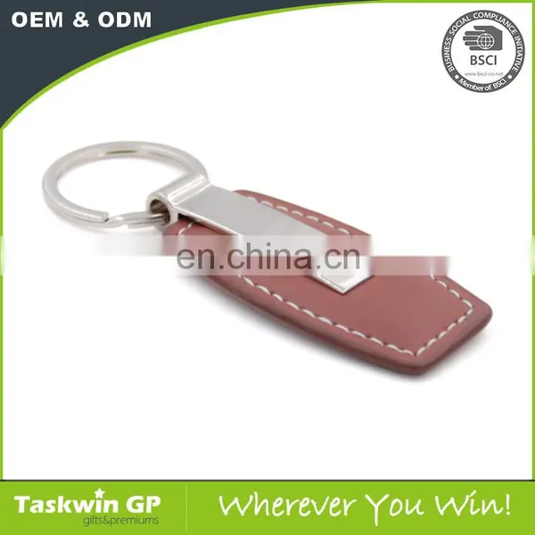 New Fashion Metal Luxury Key Rings Brown Leather Keychain photo-4
