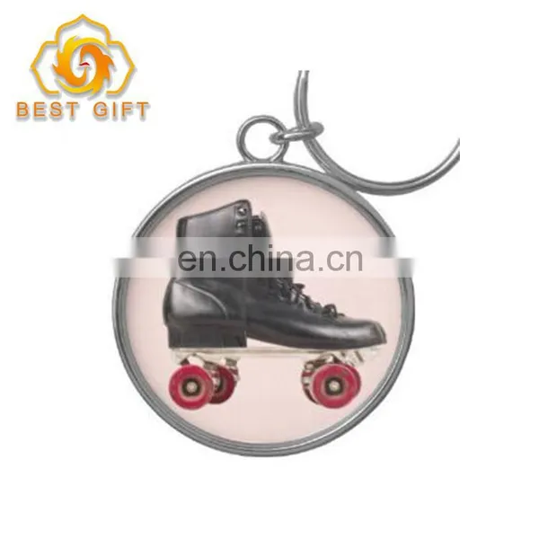 Custom Metal Roller Skates Shoes Shaped Theme Keychain For Gifts photo-4