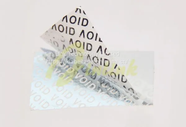 White Partial Transfer Anti-Tamper Security VOID Label Material,destructible Sticker,printed Security Bags