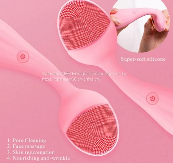 Rechargeable Silicone Facial Cleansing Brush Waterproof Electric Face Massager Anti-aging photo-2
