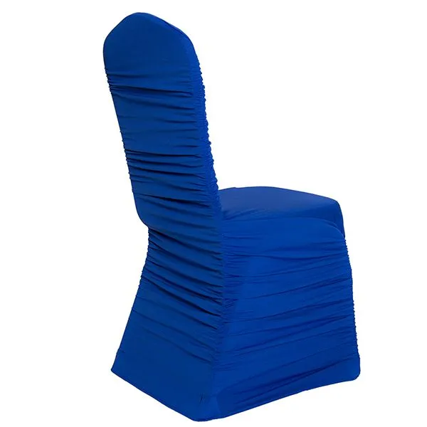 Ivory Premium Ruched Elastic Stretch Spandex Banquet Chair Cover for Wedding Party Dining Event Rest photo-3
