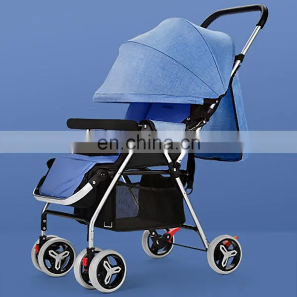 Wholesale High Quality Baby Stroller Aluminum Alloy Frame Linen Canopy Baby Pram Factory Price photo-4