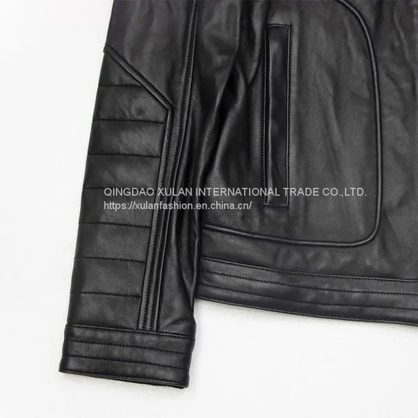 2021 NEW FASHION STYLE MEN'S GENUINE LEATHER JACKET OUTERWEAR MOTORCYCLE JACKET photo-4