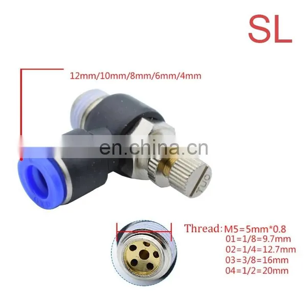 Pneumatic PC PCF PL PLF Pneumatic Connector 4mm-12mm Fitting Thread 1/8