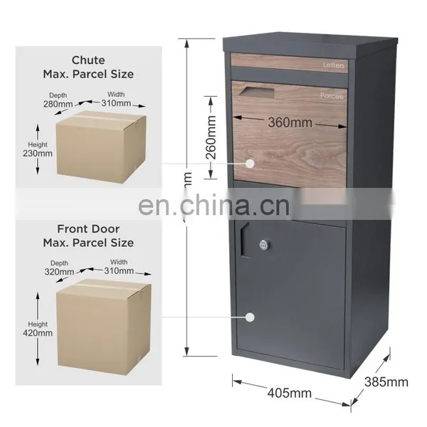 Metal Wood Grain Custom Colour Standing Parcel Drop Box photo-2