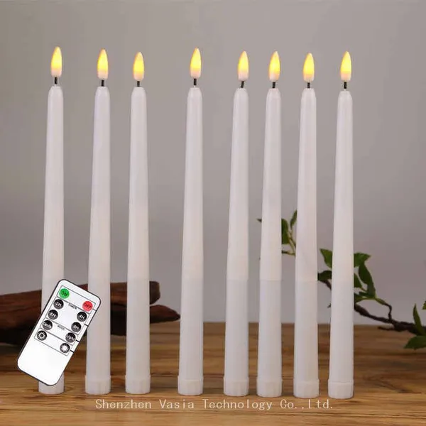 AAA Battery Operated Flameless LED Taper Candles Flickering Remote Taper Wedding Led Taper Candle photo-2