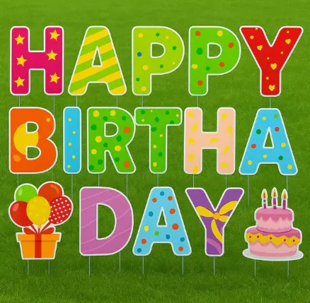 Colorful 5mm Coroplast Cut-Out Letters – Reusable Event & Celebration Yard Signs photo-2