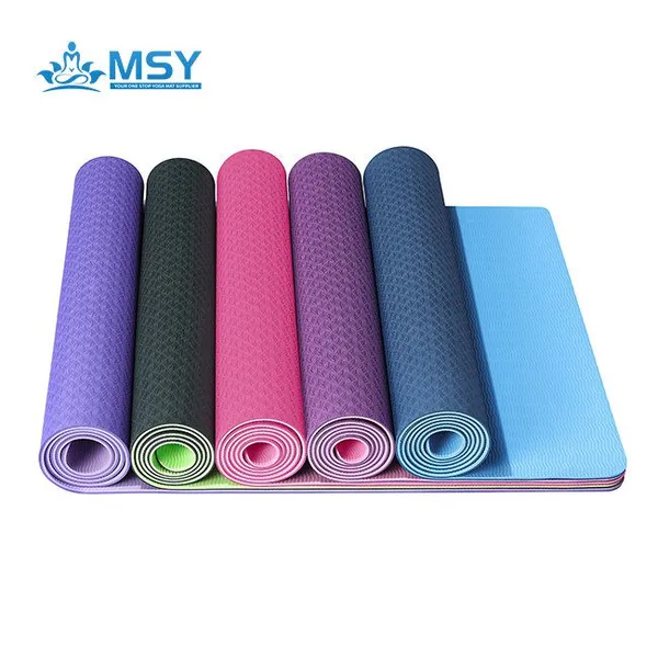 Eco-Friendly Double Layers TPE Yoga Mat With Dual Color Pattern, Soft & Elastic, Suitable for Home Gym & Studio Use photo-5