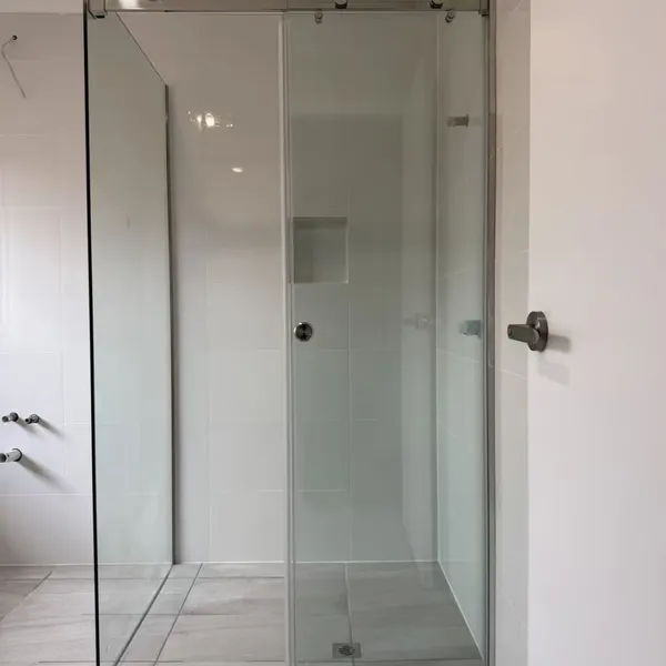 Frameless Sliding Shower Enclosure With 8mm Clear Tempered Glass & Stainless Steel Hardware, Modern Corner Shower Screen for Bathroom photo-3