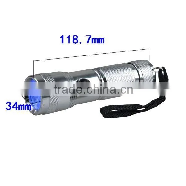 Ultra-Violet Flashlight Gold Color 365nm Ultraviolet Flashlight With 14 LED photo-2