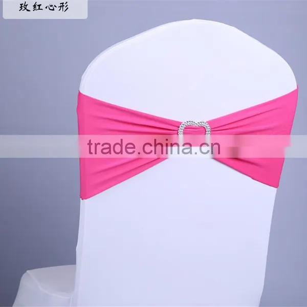 Heart Ornament Elastic Wedding Chair Cover Sashes Party Banquet Decoration Bow photo-6