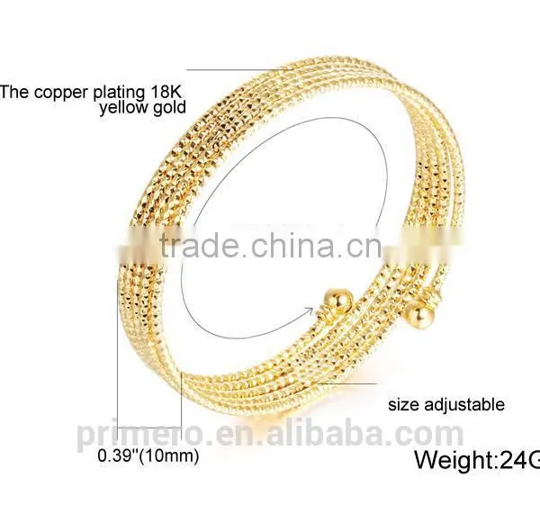 India Spiral Spring Multilayer 18k Gold Plated Bracelet Bangle Wedding Jewelry photo-4