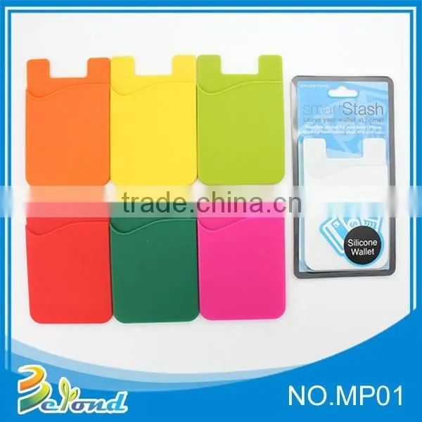 Promotional Fashion Customized Soft Silicone Smart Card Wallet 3m Sticky photo-3