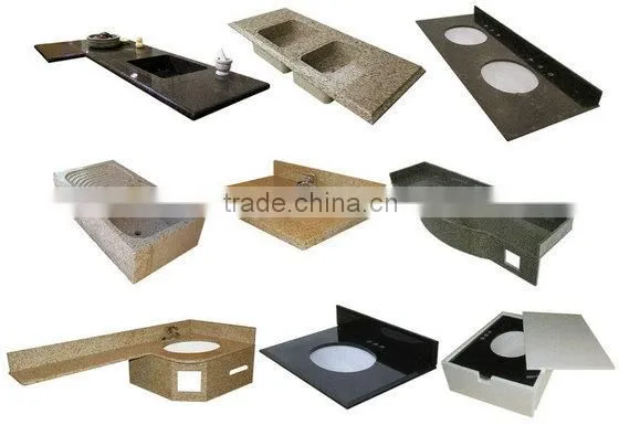 Dark Green Polished Granite Vanit Countertop photo-2