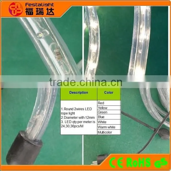 Christmas Lights of Steady LED Rope Lights( 2wires) for Holiday photo-3