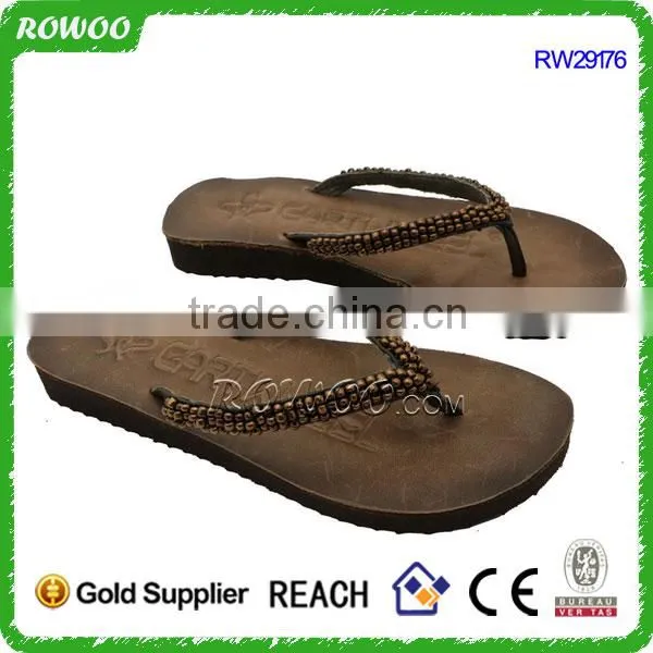 Low Price Leather Wholesale Ladies Women Sandals Flip Flops Designs photo-4