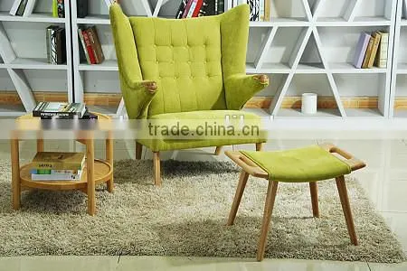 Hans J Wegner Classic Design Papa Chair With Ottoman