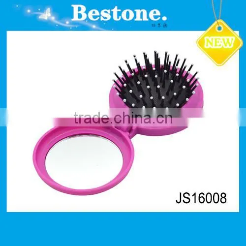 Round Foldable Pocket Mini Mirror With Comb photo-4