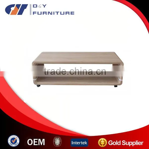 New Design Curved Mdf Coffee Table With Paper