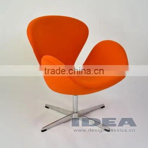Replica Arne Jocabsen Swan Chair - Bright Orange Wool photo-6
