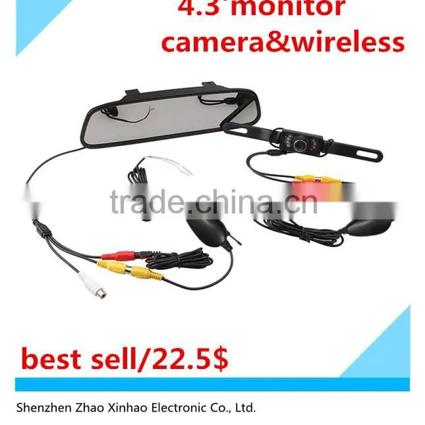 4.3" Inch TFT Car LCD Rear View Rearview DVD Mirror Monitor +Wireless Backup Camera,car Reverse System