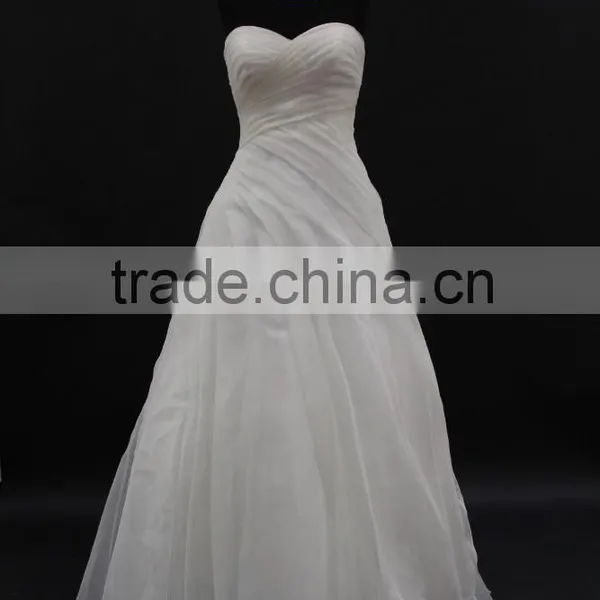 Organza Drapping Sweetheart A-line Organza Wedding Dress