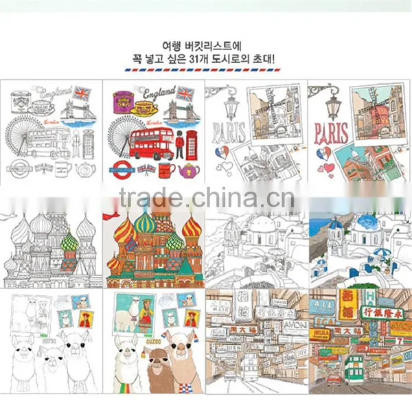 Wholesale New Arrive Hand-painted Secret Garden Series Coloring and the City Adult Coloring Books photo-2