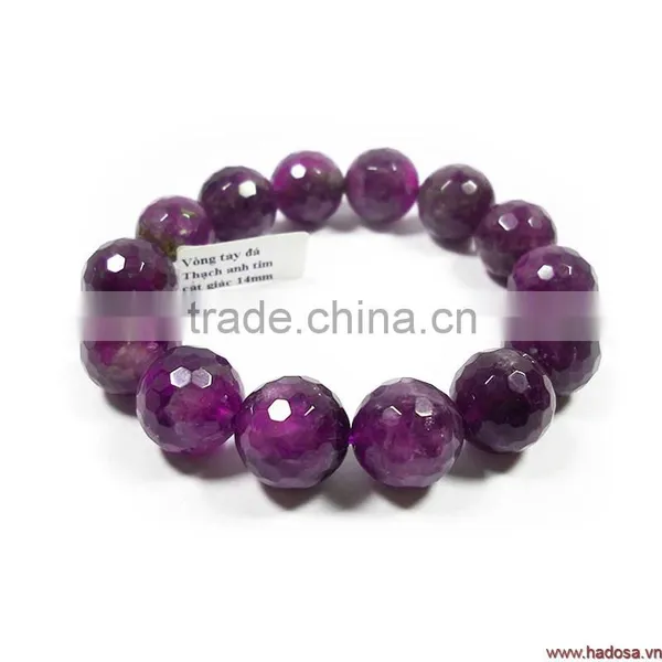 Purple Amethyst Stone Cut Sense , Amethyst Bracelets , Amethyst Stone Bracelet Grade AA