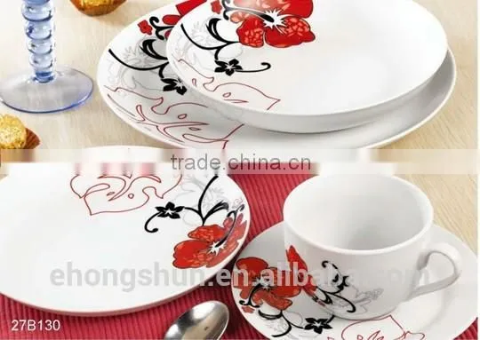 20pcs High Grade Ceramic Plain White Dinner Set, Modern Dinnerware for Home Hotel Restaurant, Moon Plates Coupe Shape Ceramics photo-6