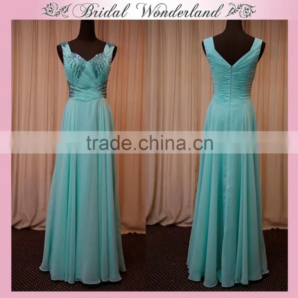 Wholesale Cap Sleeve Prom Dress Blue Turquoise