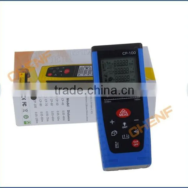 Newest Design Portable Digital LCD Retail Package Yellow / Blue 100m(328ft) Laser Range Finder Rangefinder photo-3