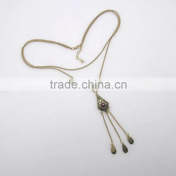 Retro Fashion Simple Waterdrop Tassel Necklace, Necklaces Jewelry photo-5