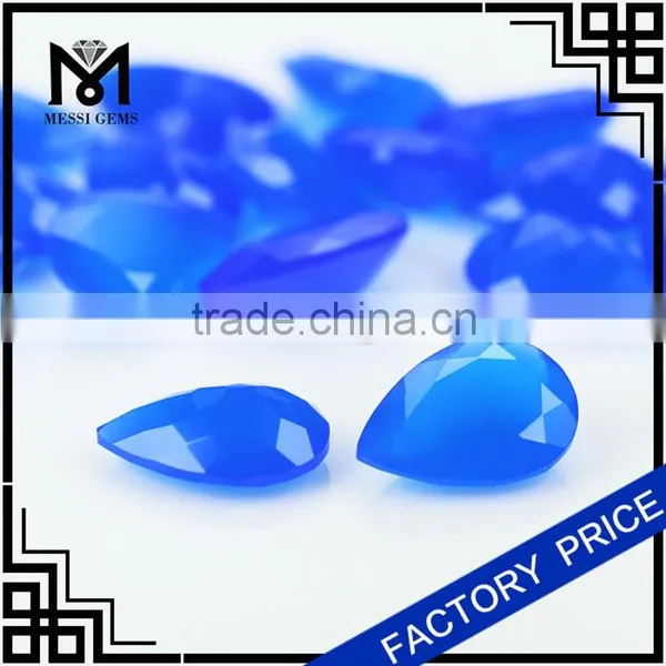Jewelry Blue Agate Gem Stone Pear Cut Machine Agate Stone photo-6