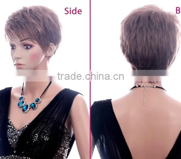 High Density Cheap Synthetic Women Short Bobo Wig Brown China Wig Supplier photo-3