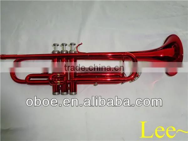 Brass Wind Instrument Bb Colorful Red Trumpet--554