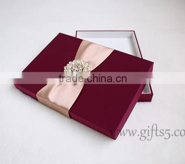 Gorgeous Burgundy Wedding Invitation Boxes photo-3