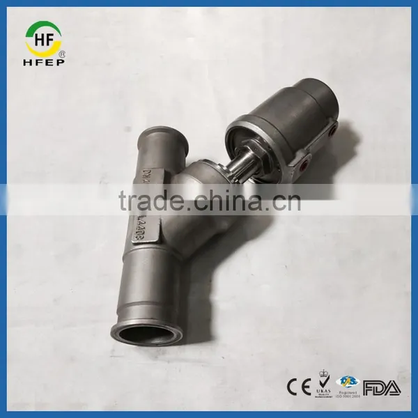 Two Way Metal Head Clamp Pneumatic Control Angle Seat Valve photo-3