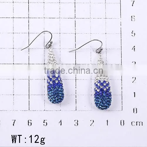 Up-to-date Graceful Two Color Shinning CZ Diamonds Earrings More Attractive photo-2
