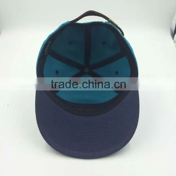 Wholesale Custom Design Your Own Logo 7 Panel Bule Snapback Hat With Embroidery photo-2