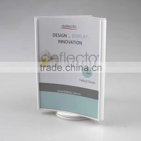 3 Sides Rotating Sign Holder-A5 / Menu Holder White