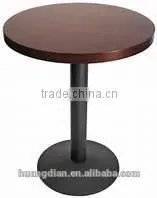 Custom Made Restaurant Furniture Wooden Table Top Metel Base Round Coffee Dining Table photo-2